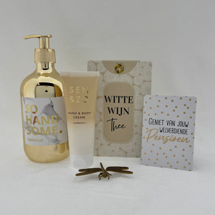 Pensioen •Cadeaupakket Dames• Witte Wijn Thee