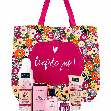 Juf •Cadeaupakket Dames• Bloementas Liefste Juf Kneipp La Rive