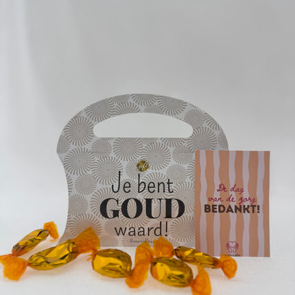Dag van de Zorg •Cadeaupakket Dames• Jij Bent Goud Waard Toffees