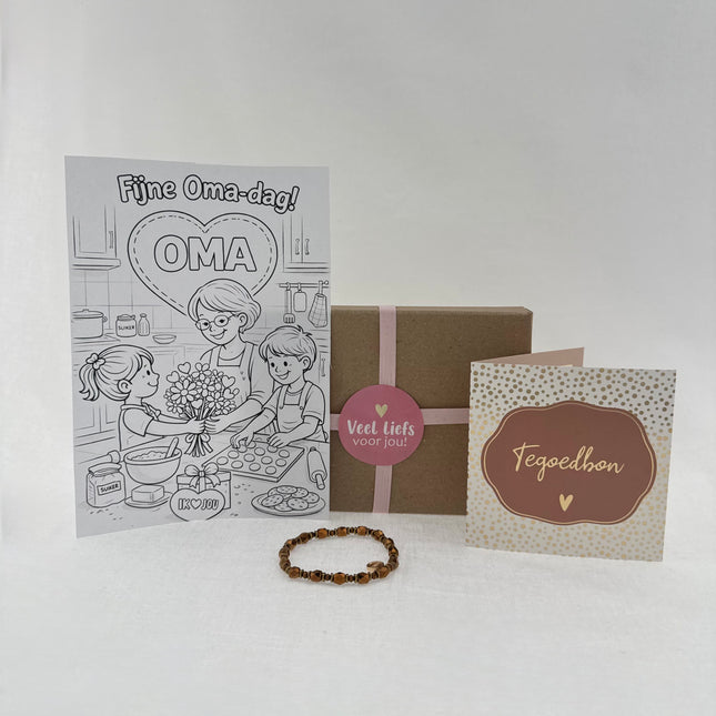 Moederdag •Cadeaupakket Oma• Armbandje Kleurplaat