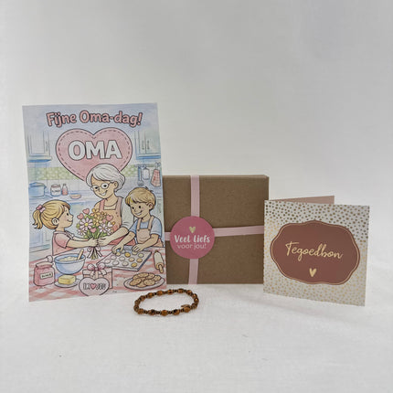 Moederdag •Cadeaupakket Oma• Armbandje Kleurplaat