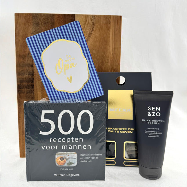 Vaderdag •Cadeaupakket Opa• Receptenboek 500 Recepten voor Mannen
