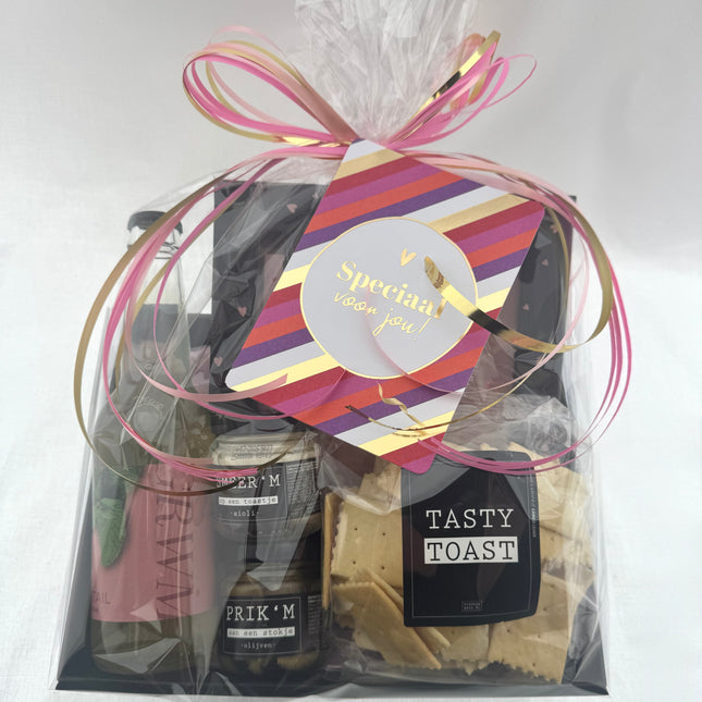 Kadootje •Cadeaupakket Dames• Wie aan Tafel Vriendinnen Borrelpakket