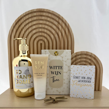 Pensioen •Cadeaupakket Dames• Witte Wijn Thee