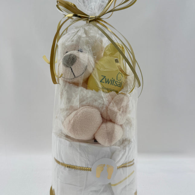 Baby •Kraamcadeau Neutraal• Luiertaart Knuffel Zwitsal