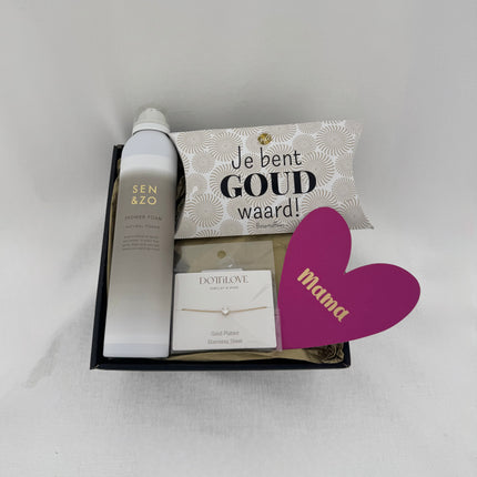 Moederdag •Cadeaupakket Mama• Sen & Zo Jij bent goud waard• armband