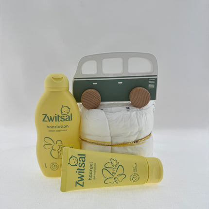 Baby •Kraampakket Jongen• Luiertaart SpeelgoedBus Zwitsal