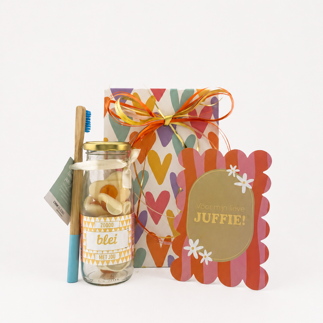 Juf •Cadeaupakket Dames• Blei met Jou Lieve Juf • Bedankt