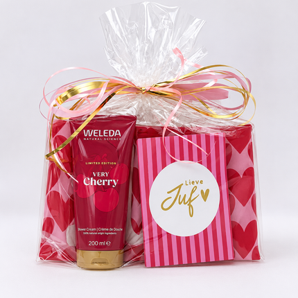 Juf •Cadeaupakket Dames• Hartjestas Weleda Cherry