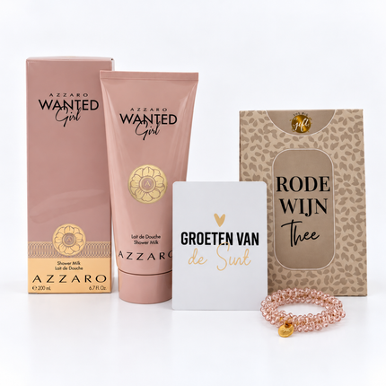 Sinterklaas •Cadeaupakket Dames• Rode Wijn Thee Azzaro