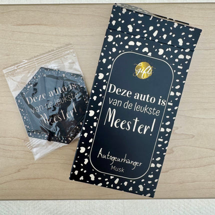 Meester •Autogeurhanger Leukste Meester•
