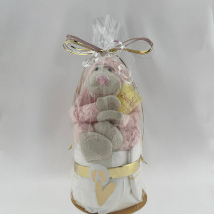 Baby •Kraam Cadeaupakket Meisje• Luiertaart knuffel Zwitsal