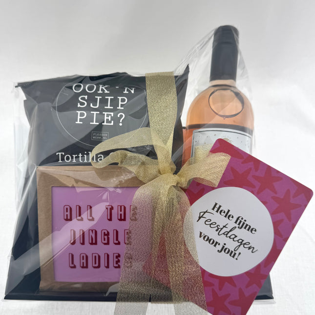 Kerst •Cadeaupakket Dames• Wijn Cheers Rosé