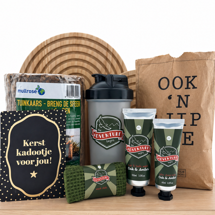 Kerst •Cadeaupakket Heren• Fakkel Hout Adventure