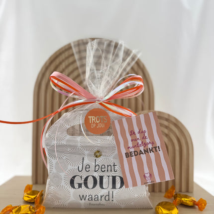 Dag van de Mantelzorg •Cadeaupakket Dames• Jij Bent Goud Waard Toffees