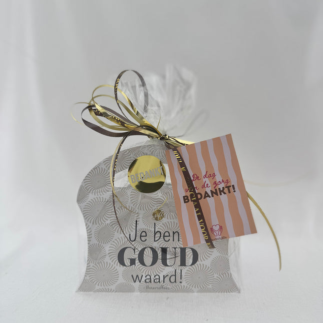 Dag van de Zorg •Cadeaupakket Dames• Jij Bent Goud Waard Toffees