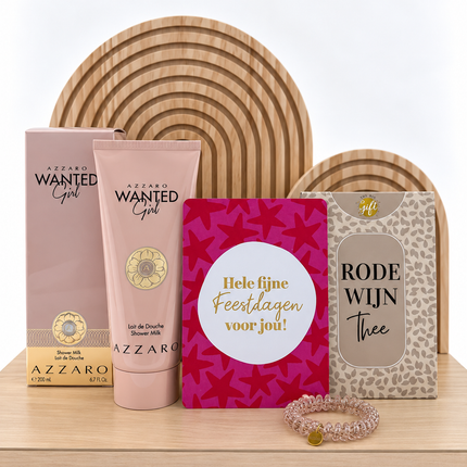 Kerst •Cadeaupakket Dames• Rode Wijn Thee Azzaro