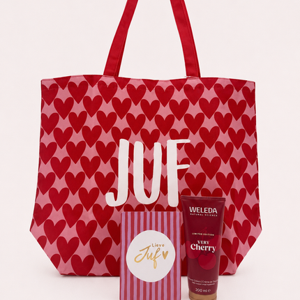 Juf •Cadeaupakket Dames• Hartjestas Weleda Cherry