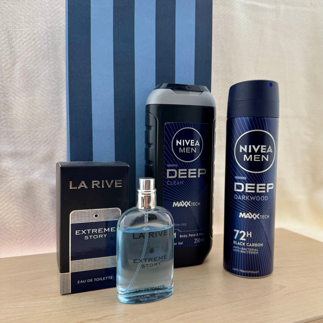 Heren • Cadeaupakket •Nivea Men Deep• Verzorging en frisheid