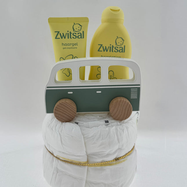 Baby •Kraampakket Jongen• Luiertaart SpeelgoedBus Zwitsal