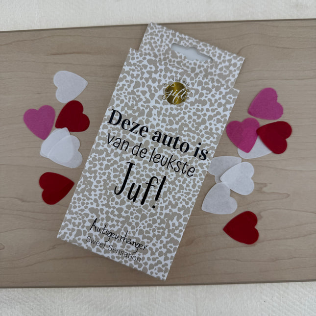 Juf •Autogeurhanger Leukste Juf•