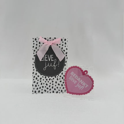 Juf •Cadeaupakket Dames• Lieve juf Geurhanger Cadeauzakje