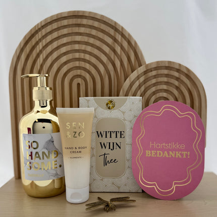 Bedankt •Cadeaupakket Dames• Witte Wijn Thee