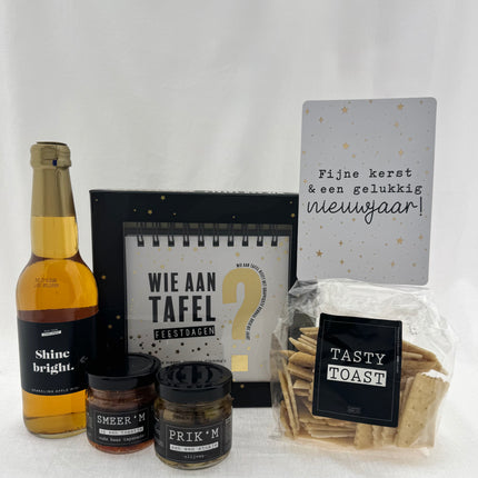 Kerst •Cadeaupakket Unisex• Wie aan Tafel Feestdagen Borrelpakket