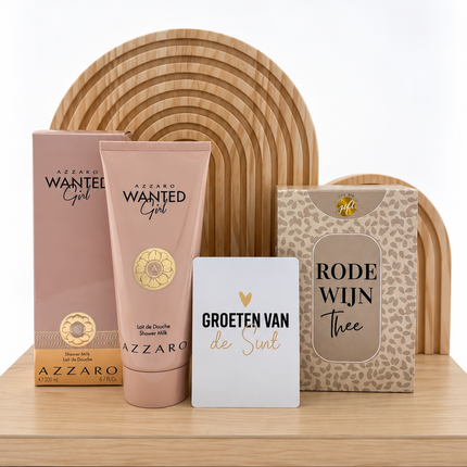 Sinterklaas •Cadeaupakket Dames• Rode Wijn Thee Azzaro