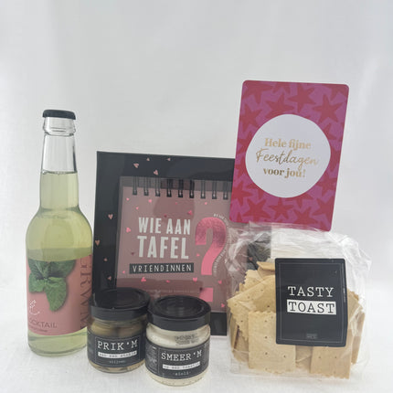 Kerst •Cadeaupakket Dames• Wie aan Tafel Vriendinnen Borrelpakket