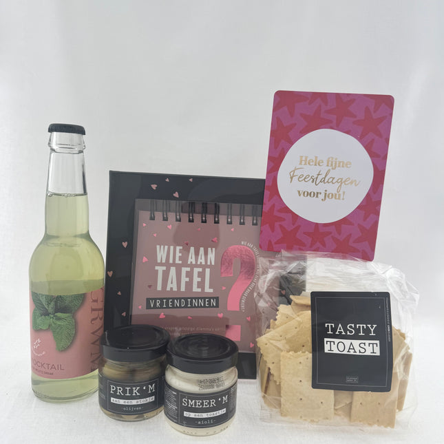 Kerst •Cadeaupakket Dames• Wie aan Tafel Vriendinnen Borrelpakket