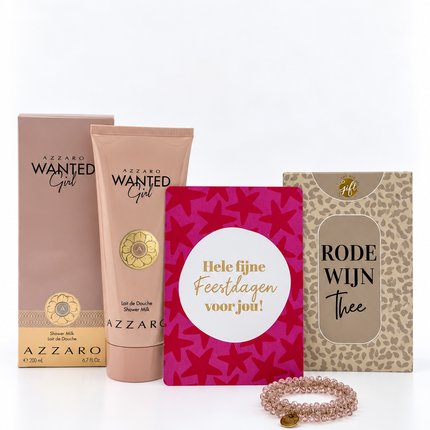 Kerst •Cadeaupakket Dames• Rode Wijn Thee Azzaro