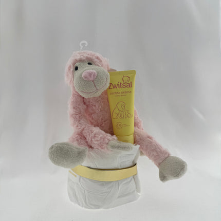 Baby •Kraam Cadeaupakket Meisje• Luiertaart knuffel Zwitsal