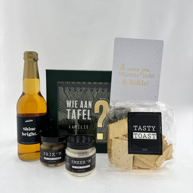 Nieuwjaar •Cadeaupakket Unisex• Wie aan Tafel Familie Borrelpakket