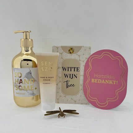 Bedankt •Cadeaupakket Dames• Witte Wijn Thee