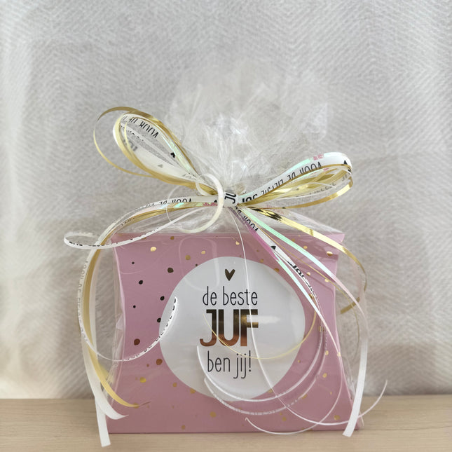 Juf •Cadeaupakket Dames• Lieve juf Geurhanger Cadeaudoosje