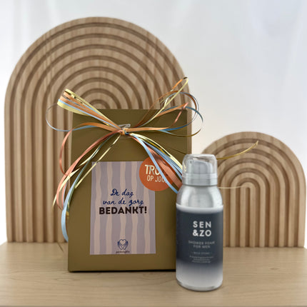 Dag van de Zorg •Cadeaupakket Heren• Sen&Zo Wildstone Showerfoam Mini