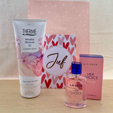 Juf •Verwencadeau Parfum • Verwenmomentje met geur&zorg